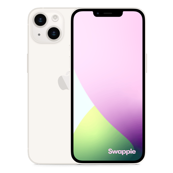 iPhone 14 256GB Starlight - Imagen frontal y trasera