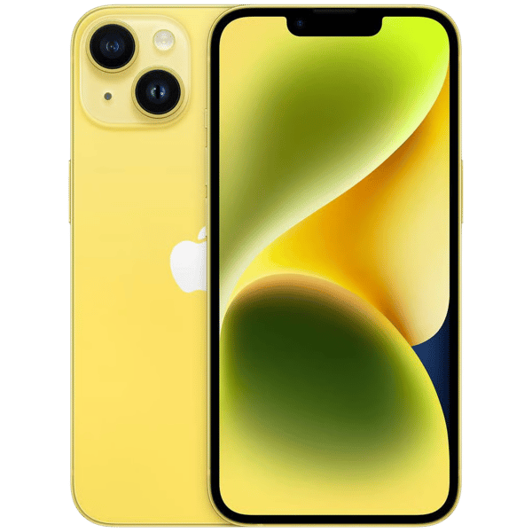 iPhone 14 128GB Yellow - Afbeelding voor en achterkant