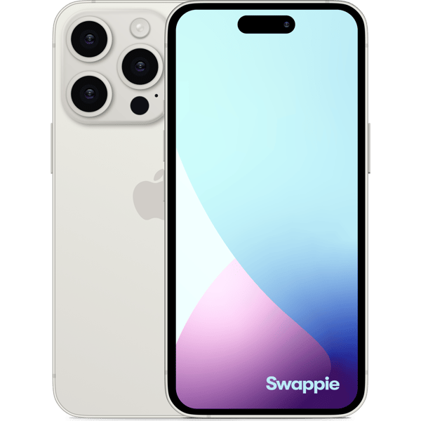 iPhone 15 Pro Max 256GB White Titanium - Imagen frontal y trasera