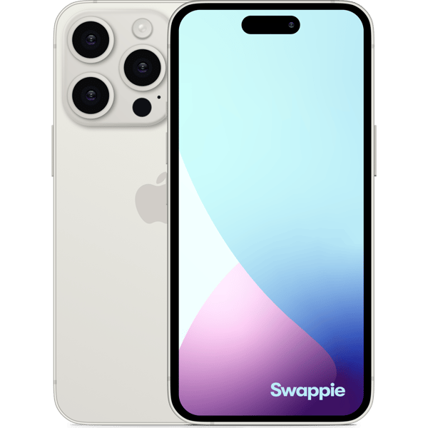 iPhone 15 Pro Max 256GB White Titanium - Bak och fram bild