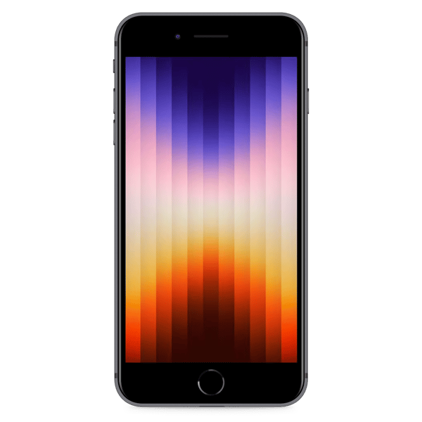 iPhone SE 2022 64GB Midnight - Front billede